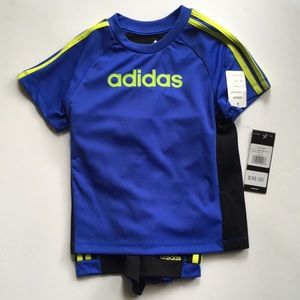 Blue Adidas 2 piece toddler Jersey